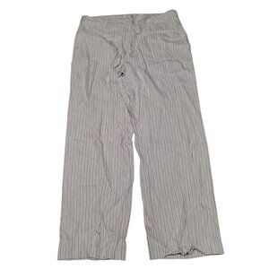 Coldwater Creek Gray Stripe Pants Linen Blend Womens 18 Plus Size‎